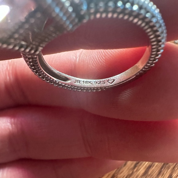 Judith Ripka Pink Morganite Silver Gold 18K 925 Cocktail Ring 7 - Picture 9 of 9